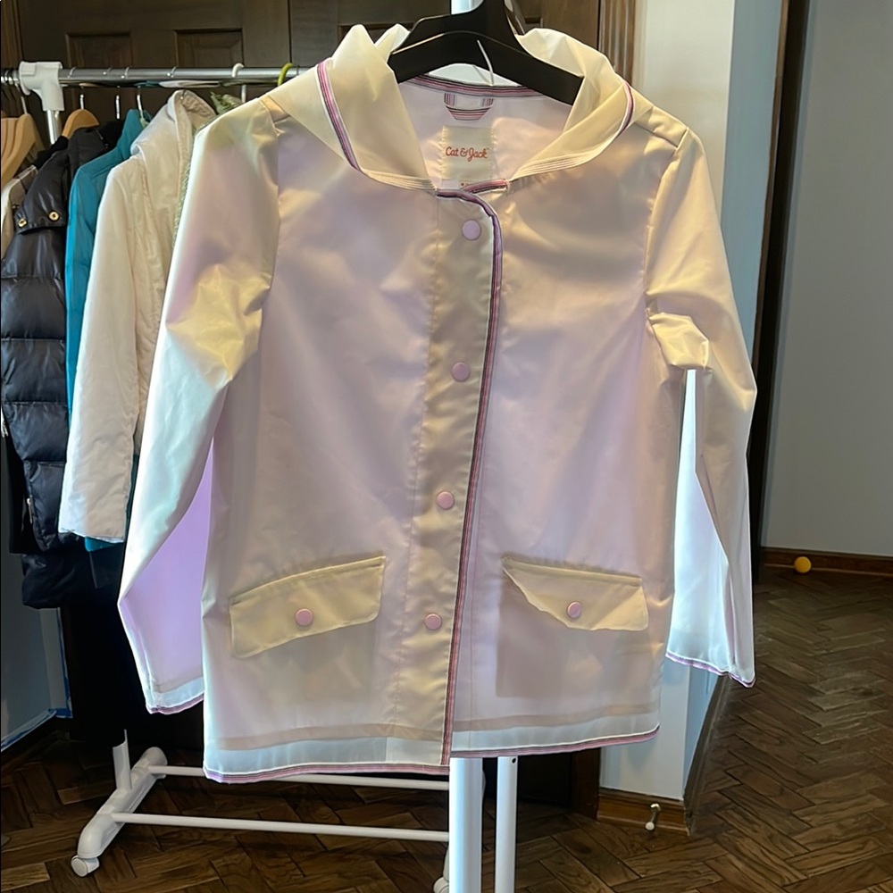 Cat & Jack Cream Raincoat Lightweight Design